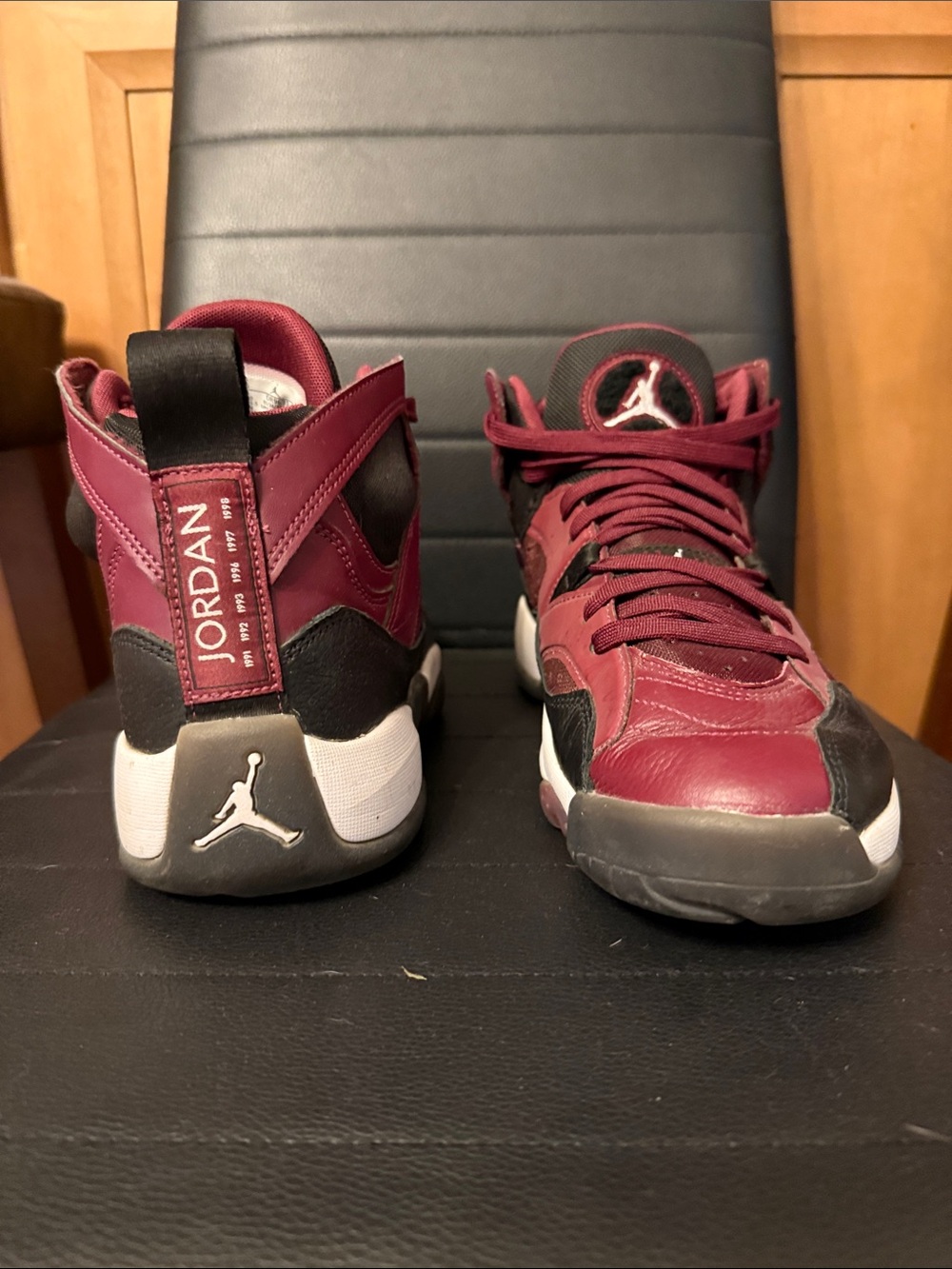 Womens Maroon and Black High-Top Sneakers